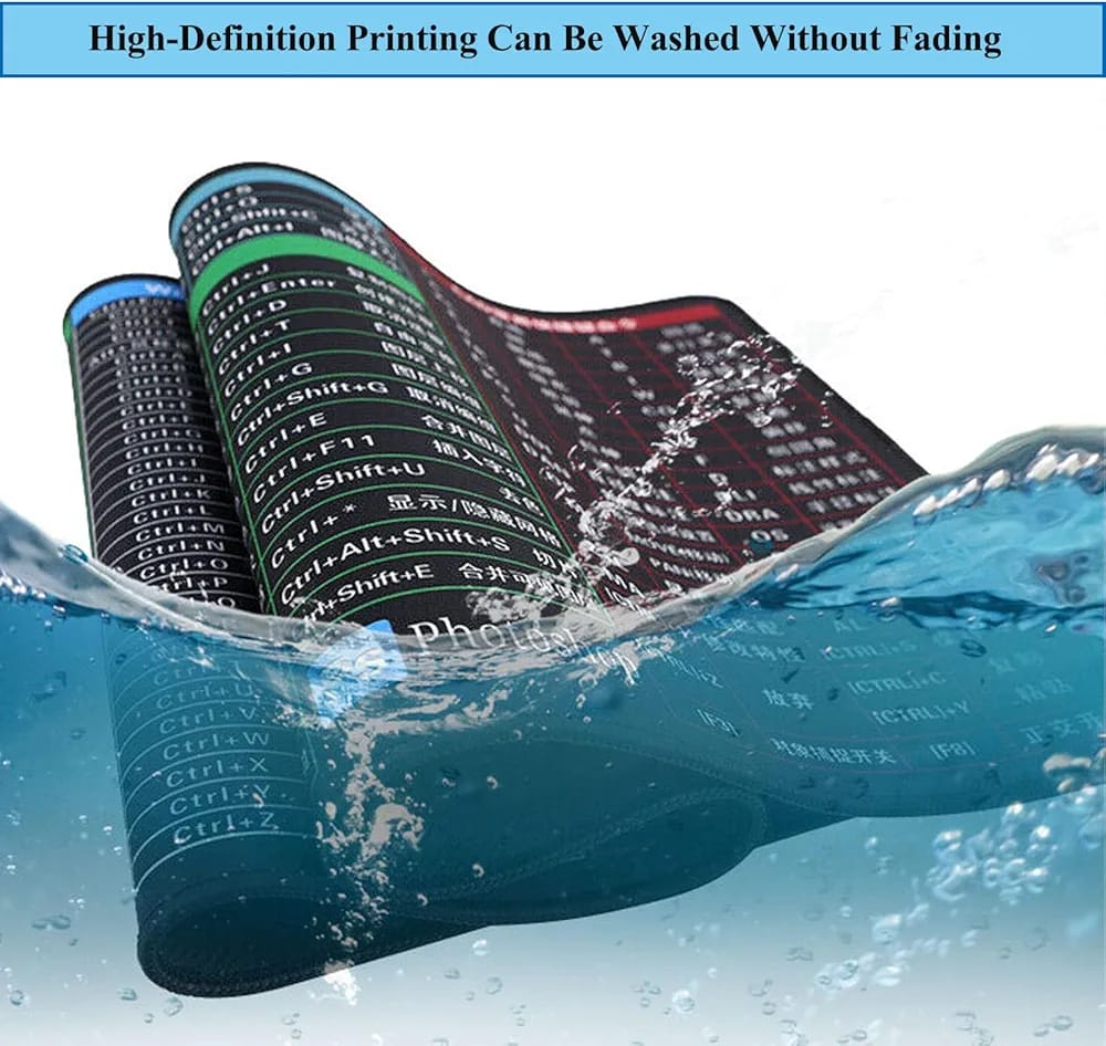 Excel Shortcut Keyboard Mouse Pad 30×80cm | Large Extended Desk Mat, Non-Slip Office Table Mat for Work, Study & Gaming – Bellokart