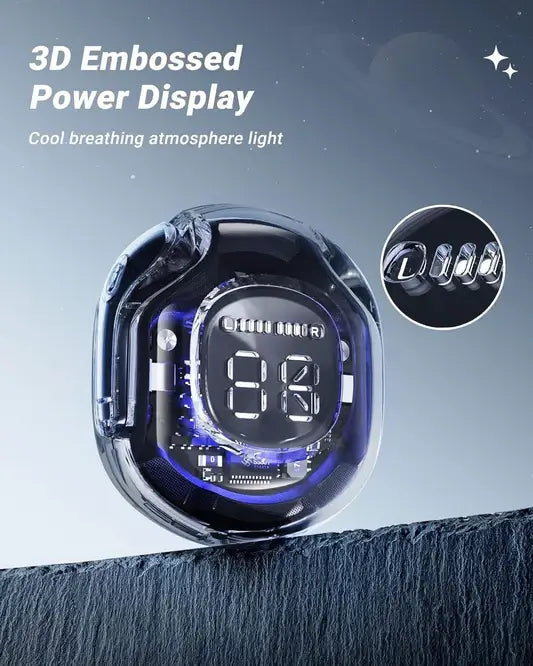 Air 39 Transparent Bluetooth Earbuds – Super Bass, ENC Noise Reduction, HD Calling, Bluetooth 5.3