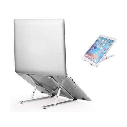Premium Aluminum Foldable Laptop Stand | Adjustable, Sturdy & Portable for Work & Study | Silver & Black – Bellokart