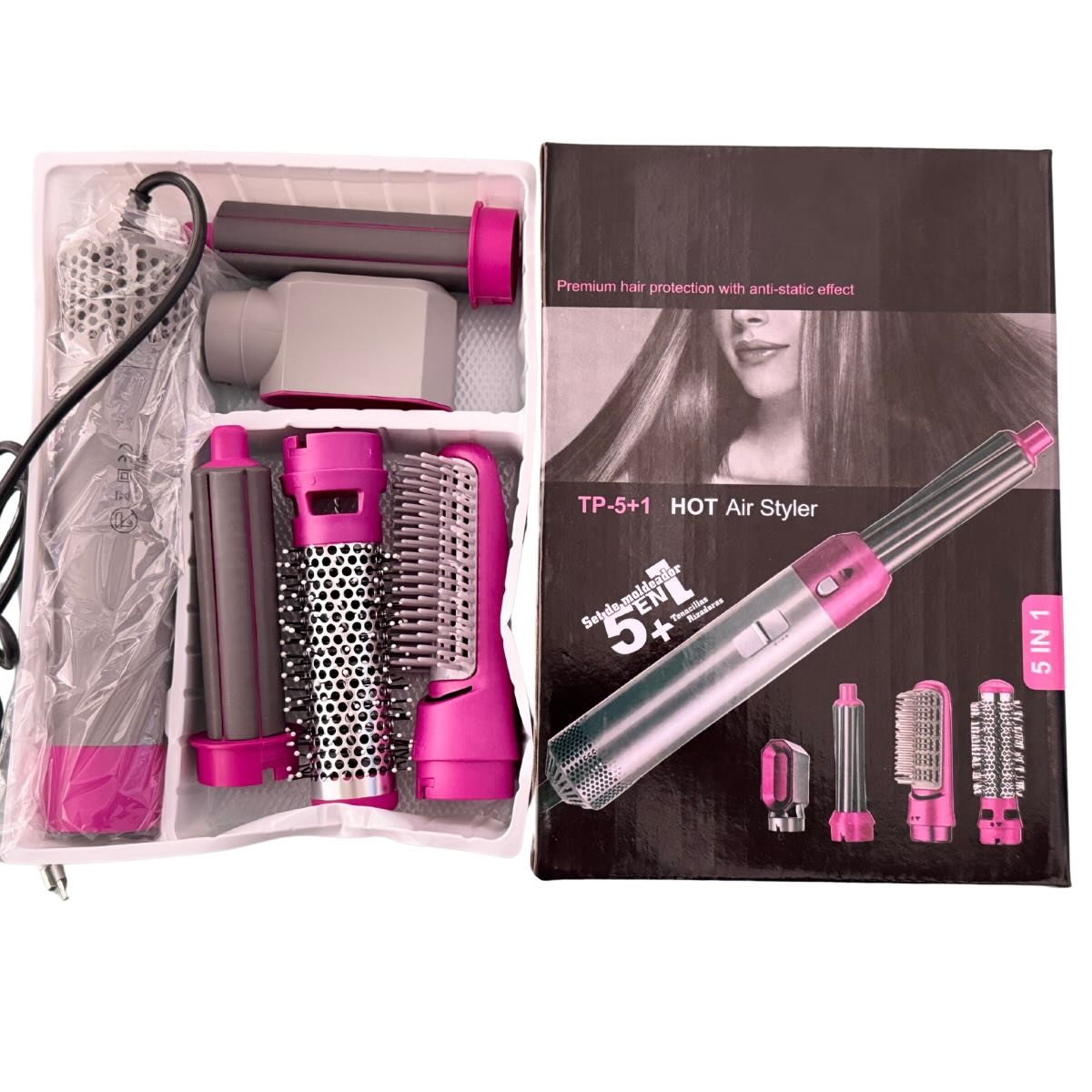 5-in-1 Electric Hair Dryer Brush Kit | Blow Dryer, Straightener, Curler & Volumizer Styling Tool – Bellokart