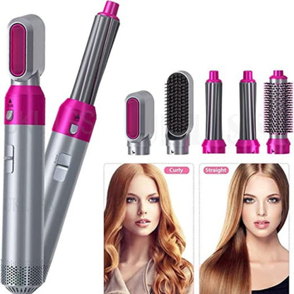 5-in-1 Electric Hair Dryer Brush Kit | Blow Dryer, Straightener, Curler & Volumizer Styling Tool – Bellokart