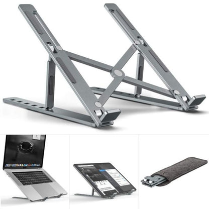Premium Aluminum Foldable Laptop Stand | Adjustable, Sturdy & Portable for Work & Study | Silver & Black – Bellokart