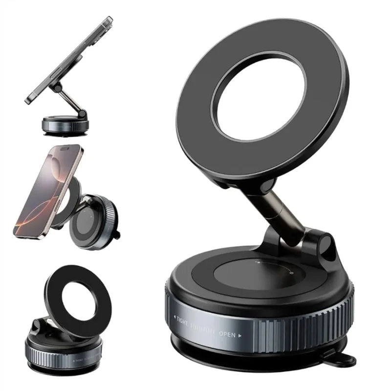 Foldable Magnetic Car Phone Holder | 360° Rotating Dashboard & Windshield Suction Mount | Universal Mobile Stand – Bellokart