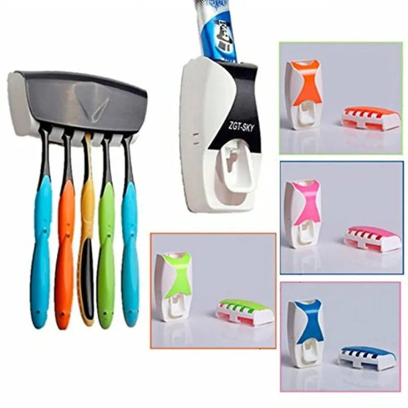 Automatic Toothpaste Dispenser Set | Wall-Mounted Touch-Free Toothbrush Holder & Bathroom Organizer – Bellokart