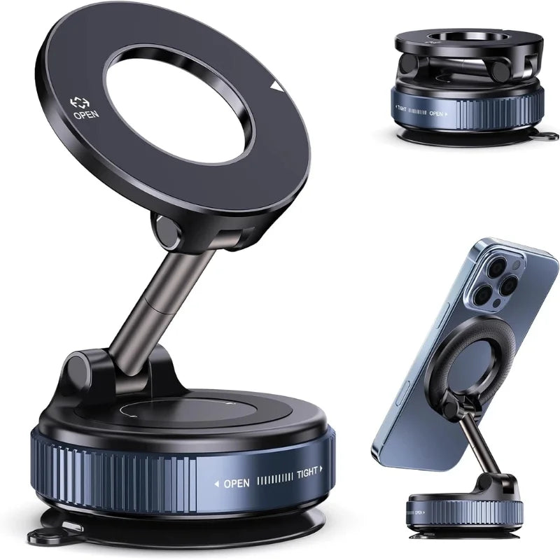 Foldable Magnetic Car Phone Holder | 360° Rotating Dashboard & Windshield Suction Mount | Universal Mobile Stand – Bellokart