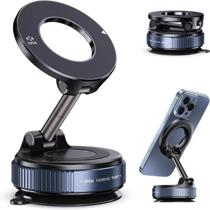 Foldable Magnetic Car Phone Holder | 360° Rotating Dashboard & Windshield Suction Mount | Universal Mobile Stand – Bellokart
