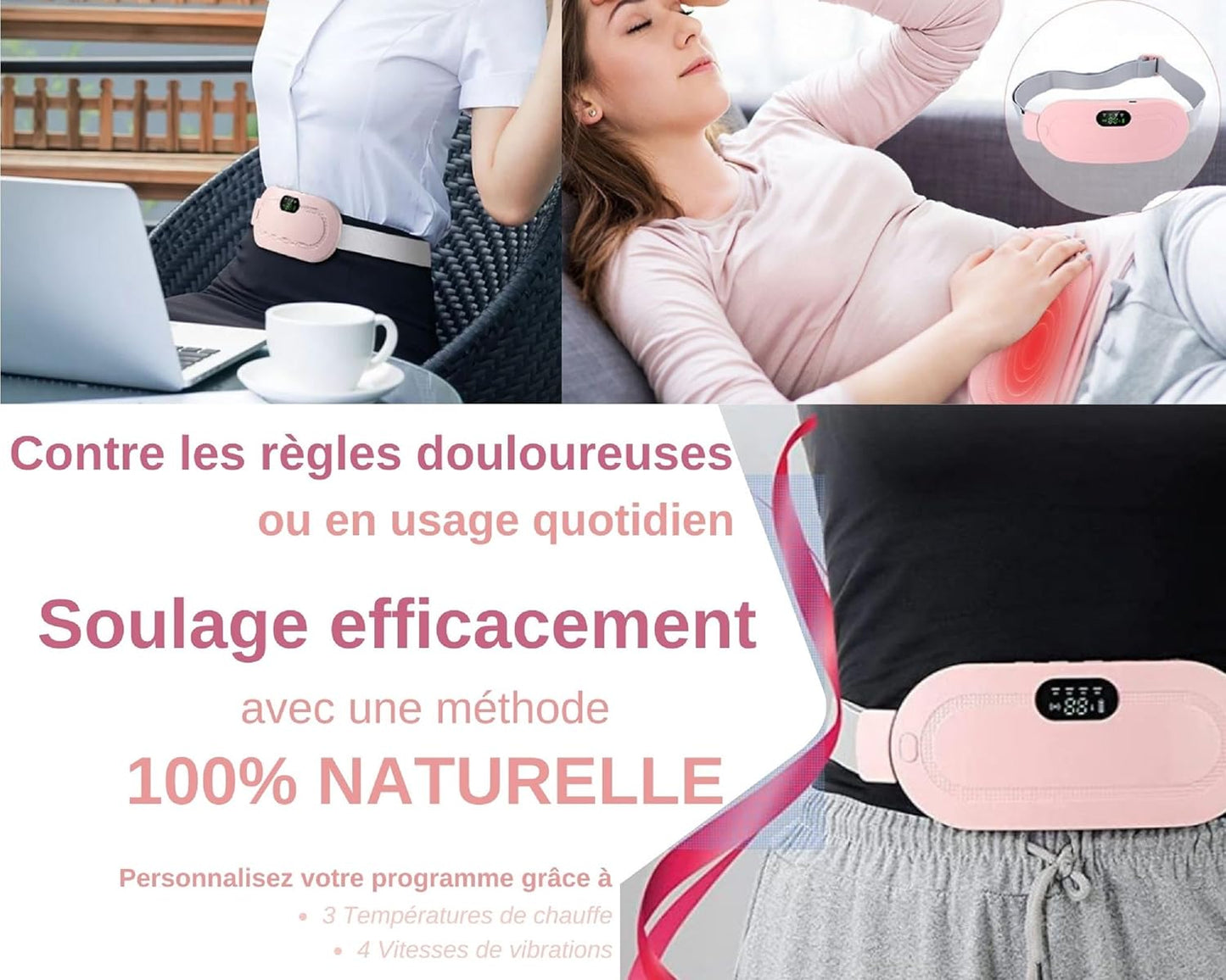 Digital Period Heating Pad & Vibrating Belt | Fast Relief for Menstrual Cramps – Bellokart