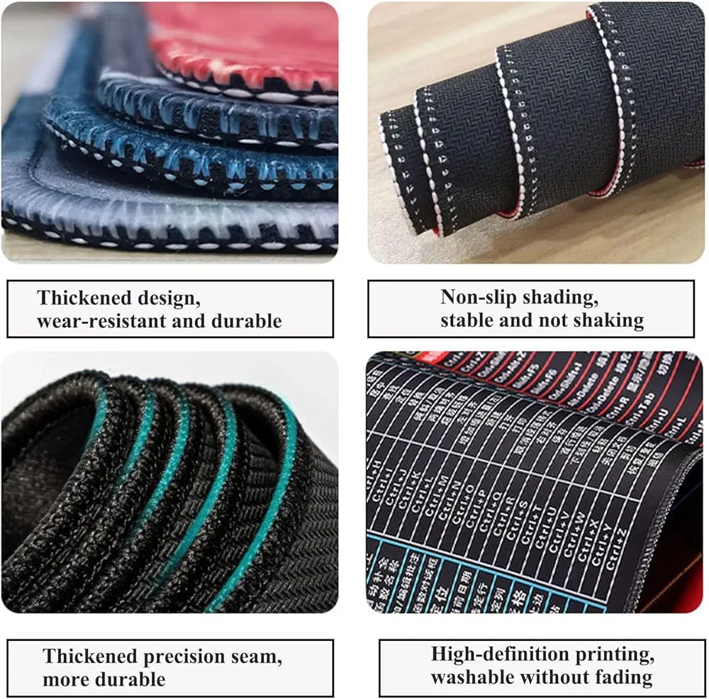 Excel Shortcut Keyboard Mouse Pad 30×80cm | Large Extended Desk Mat, Non-Slip Office Table Mat for Work, Study & Gaming – Bellokart