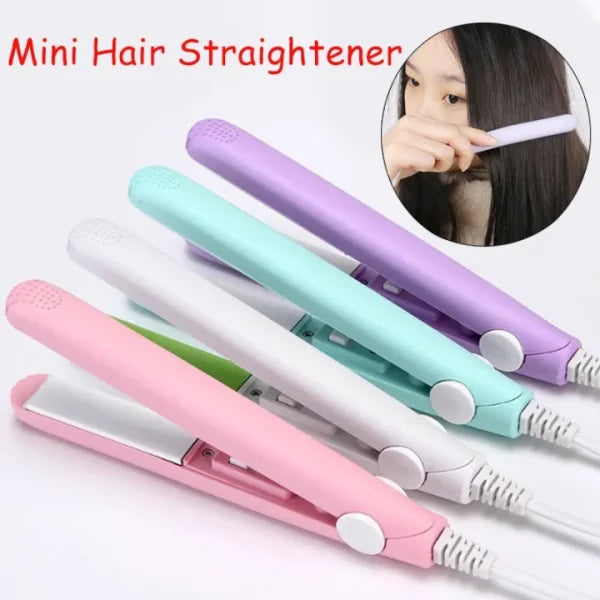 Mini Portable Ceramic Hair Straightener & Curler | Smooth, Silky, Frizz-Free Styling – Random Color | Bellokart